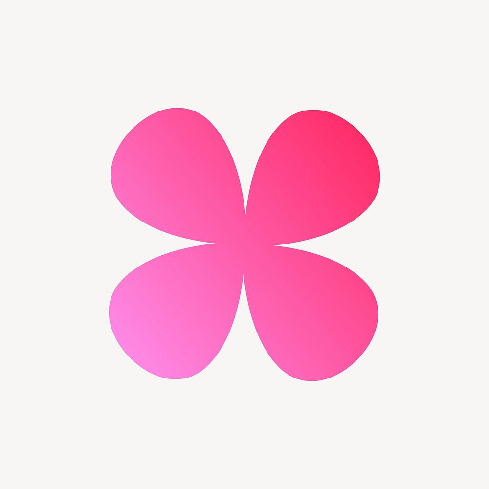 Gradient pink flower shape vector