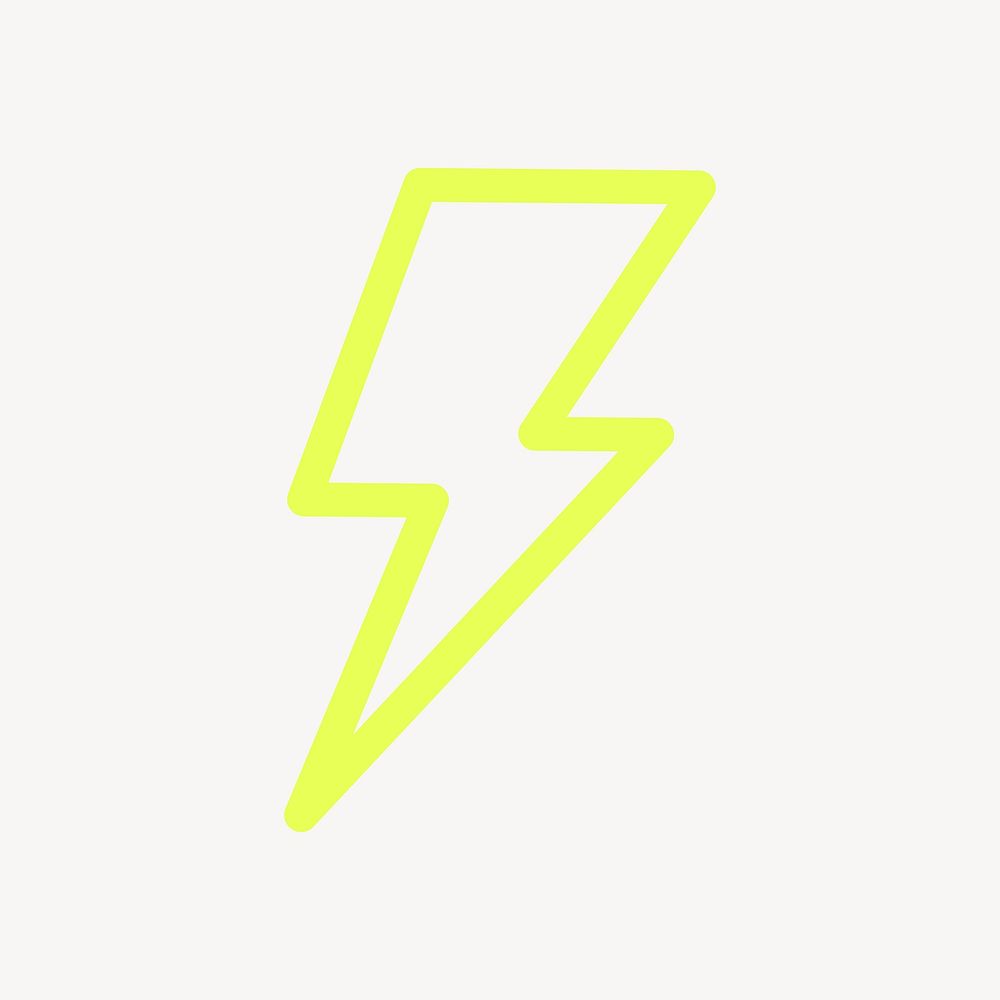 Neon yellow lightning shape