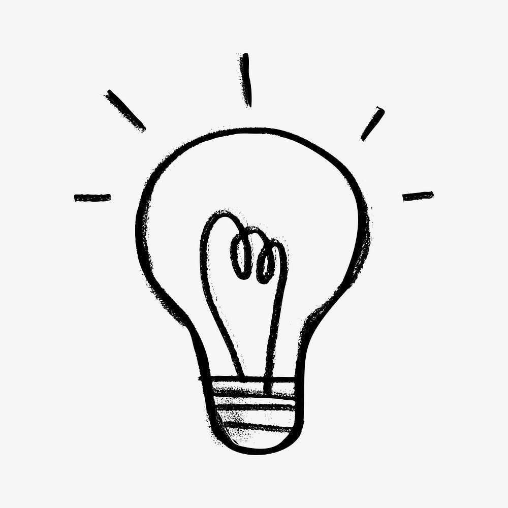 Light bulb doodle illustration vector