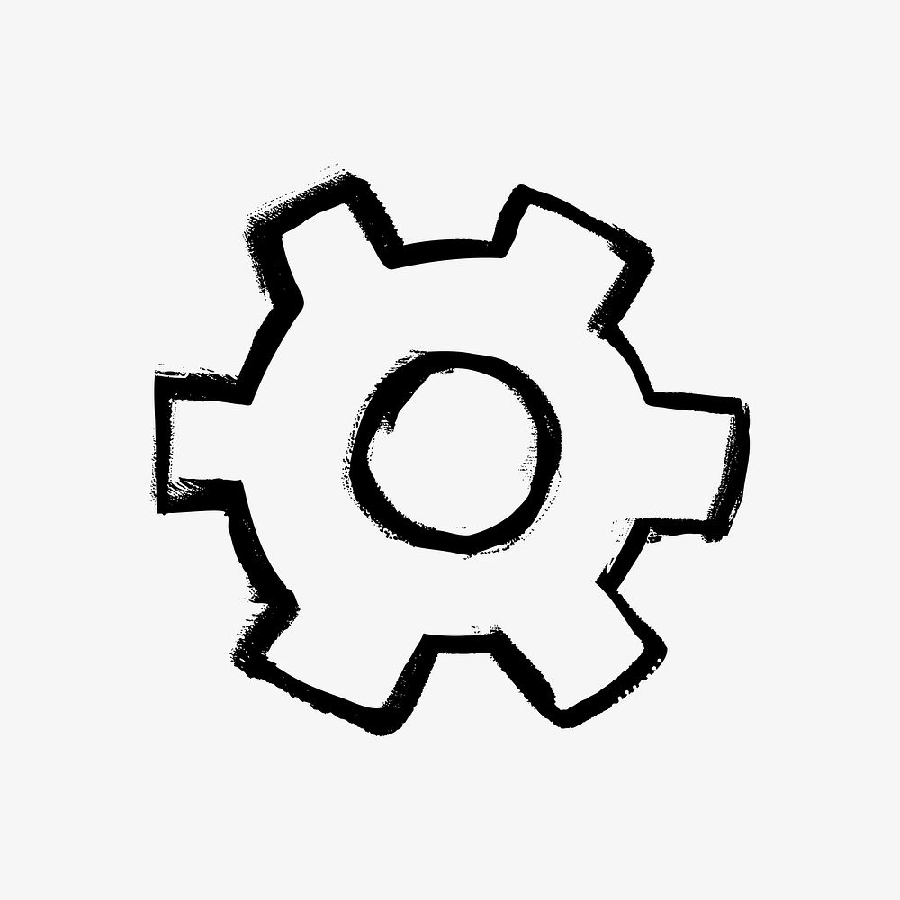 Cogwheel gear business doodle illustration vector