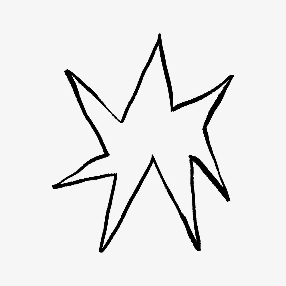 Starburst exploding shape doodle illustration vector