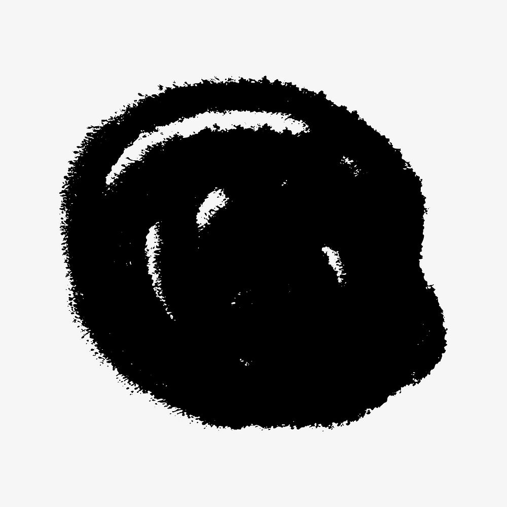 Black chalk circle badge doodle illustration vector