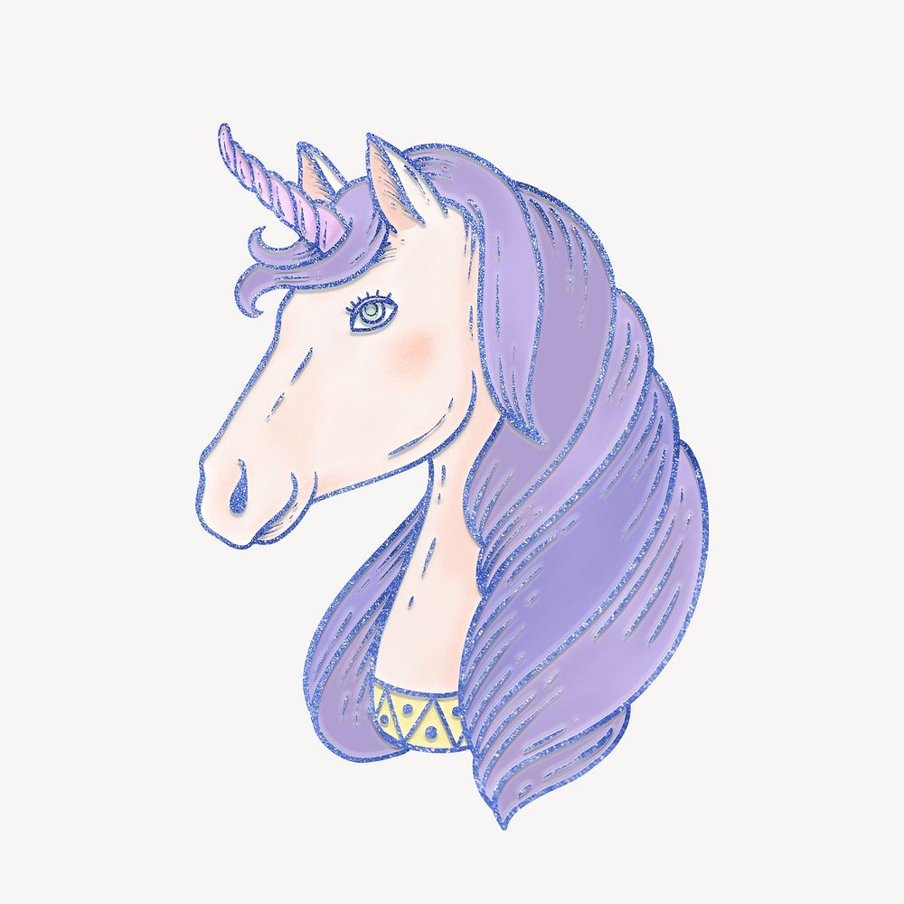 Purple unicorn, mythical creature element
