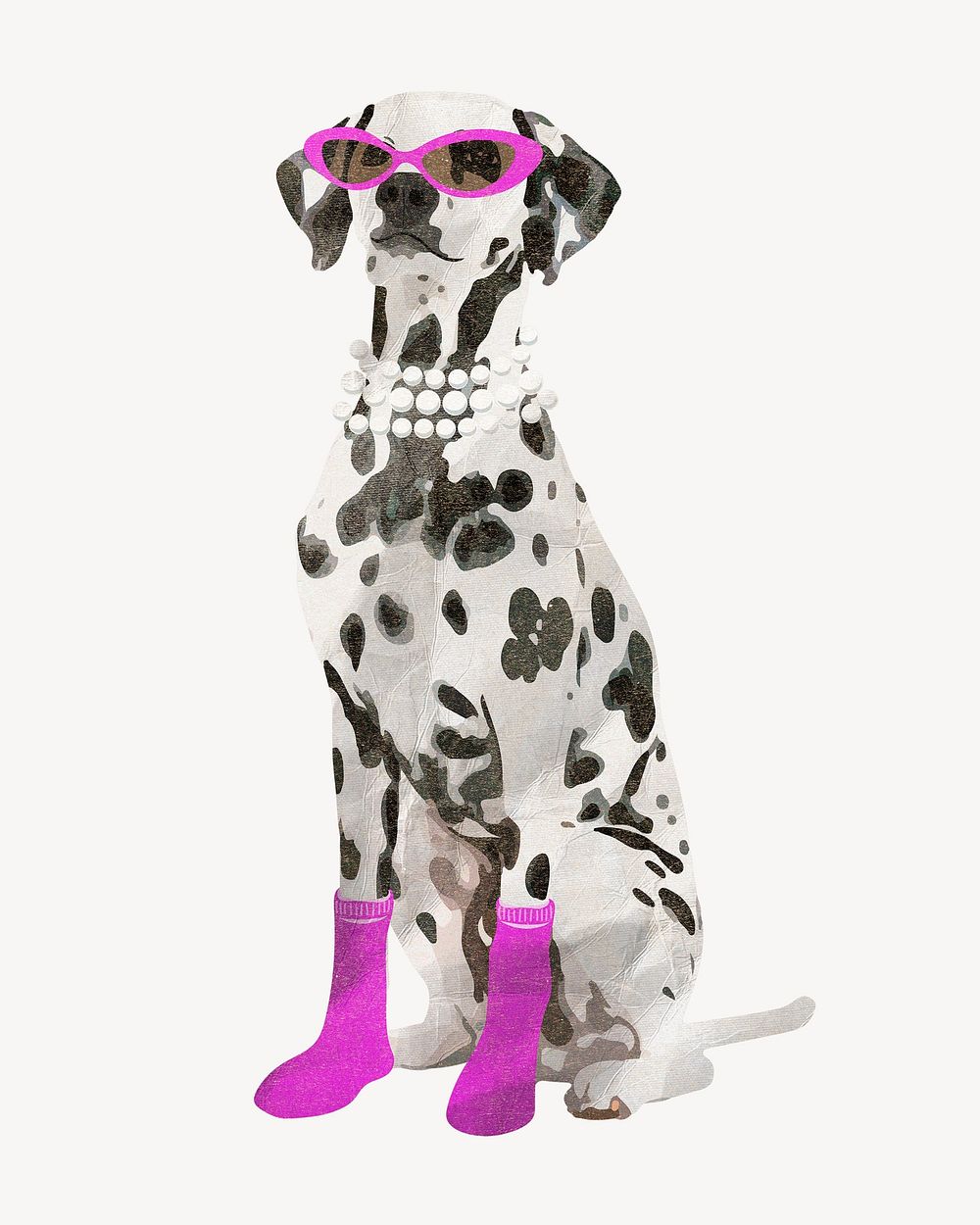 Fashionable Dalmatian dog, pet animal element