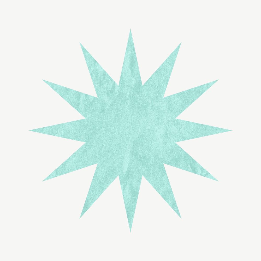 Starburst, geometric shape collage element psd