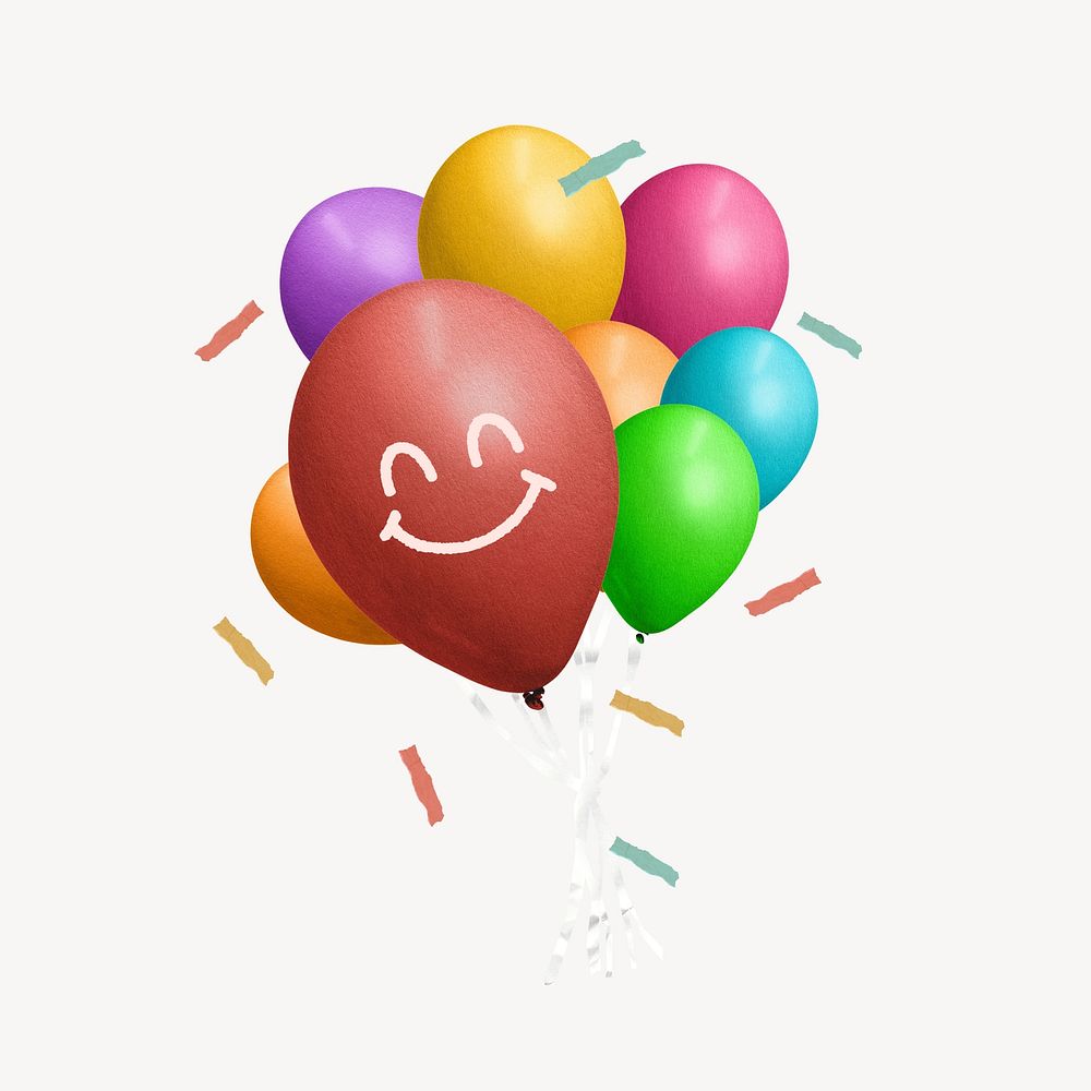 Colorful party balloons, creative remix