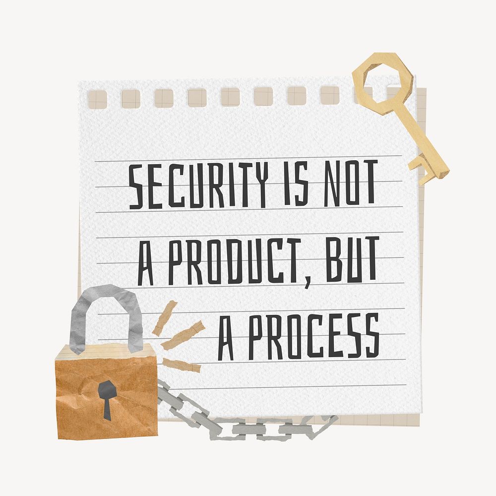 Security quote, lock and key  paper craft remix