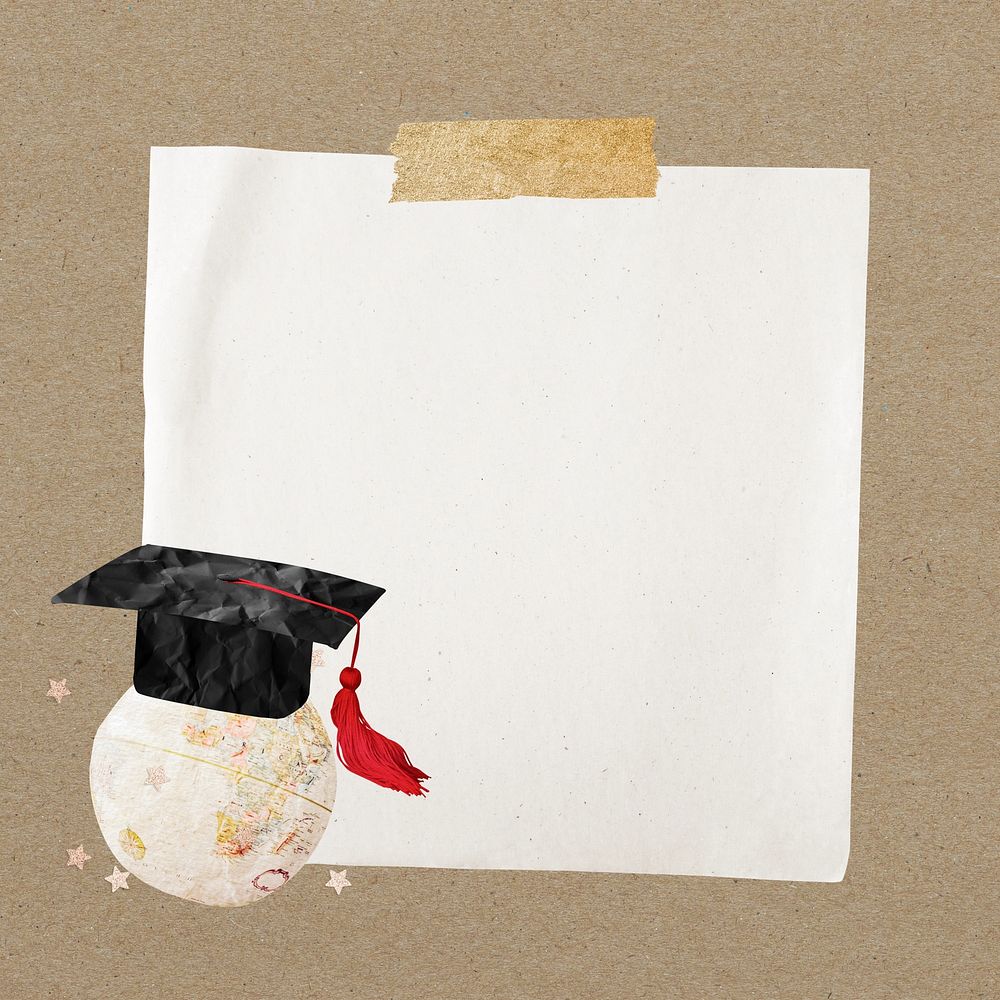 Graduate globe, note paper remix