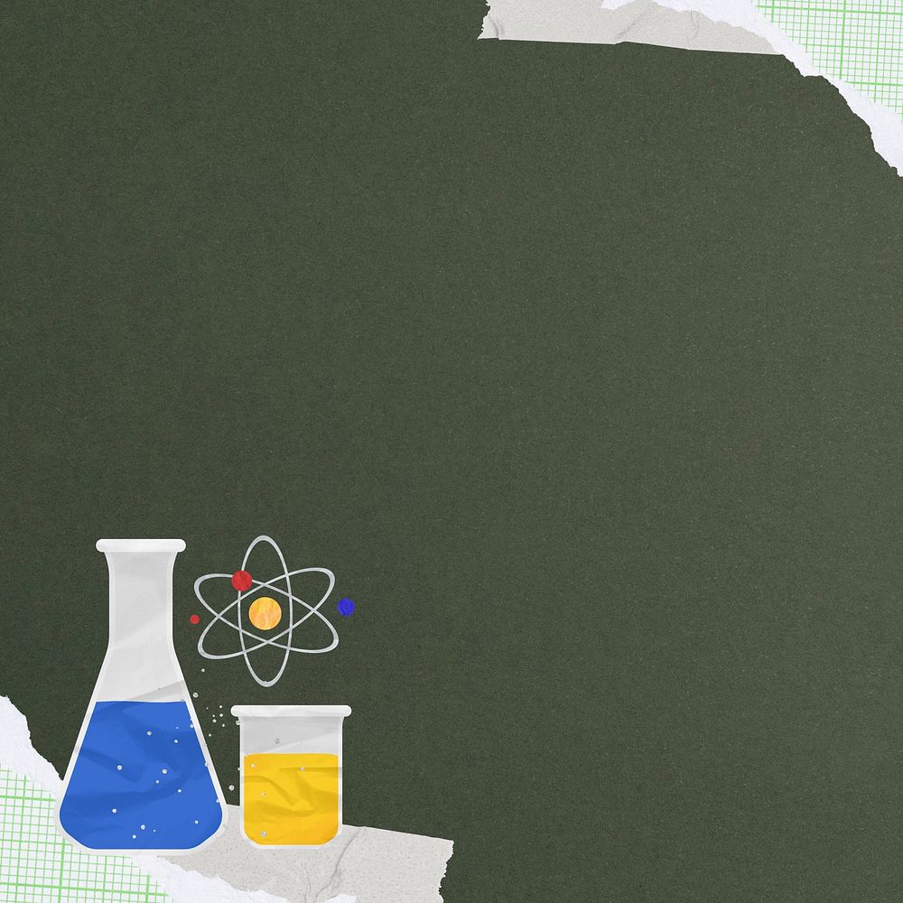 Science experiment border background, paper textured design