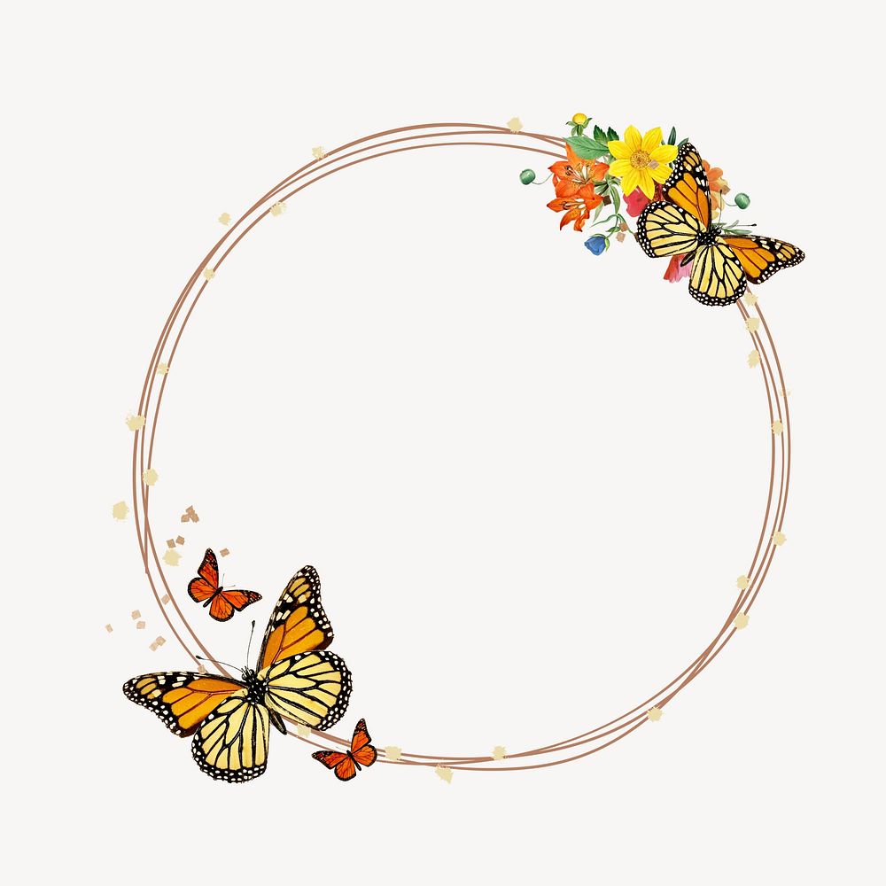 Monarch butterfly frame, creative remix