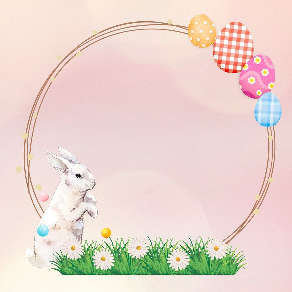 Easter bunny frame background