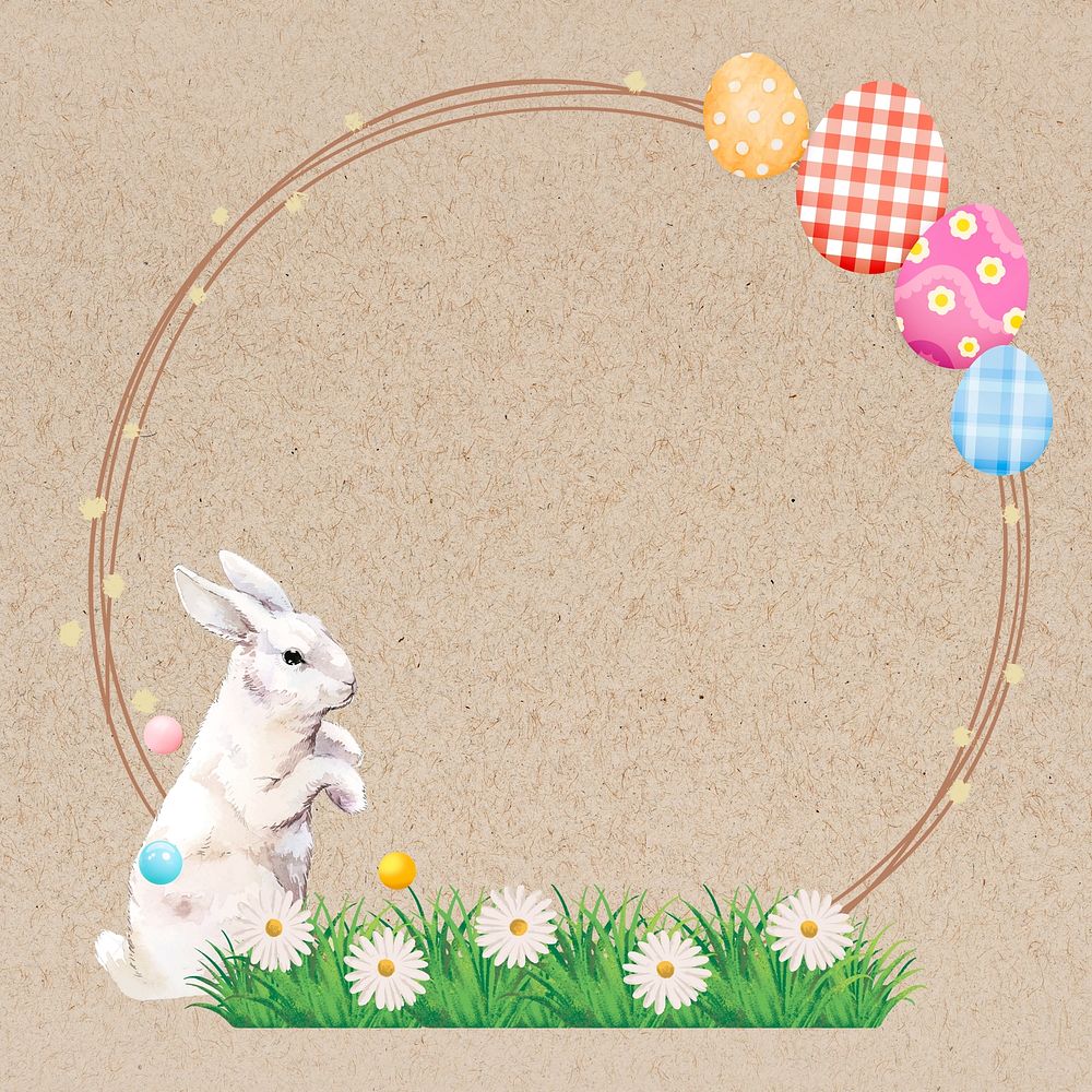 Easter bunny frame background