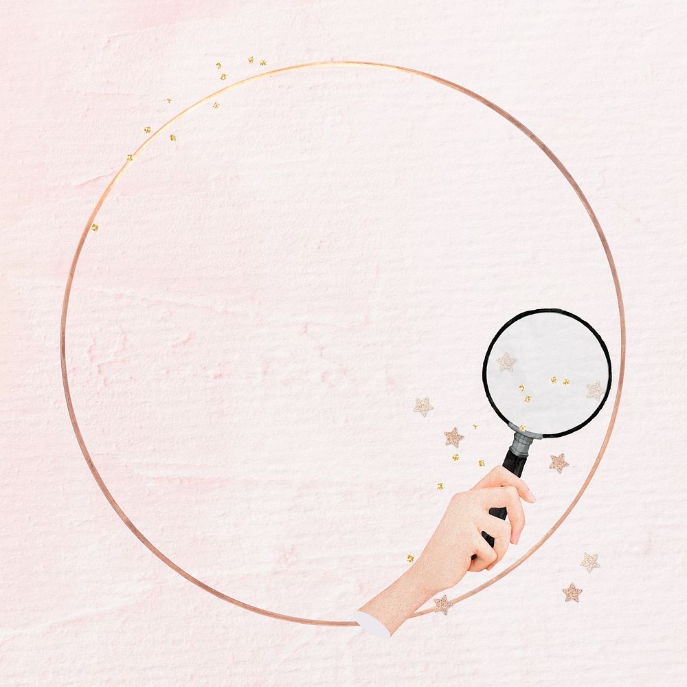 Magnifying glass circle frame background