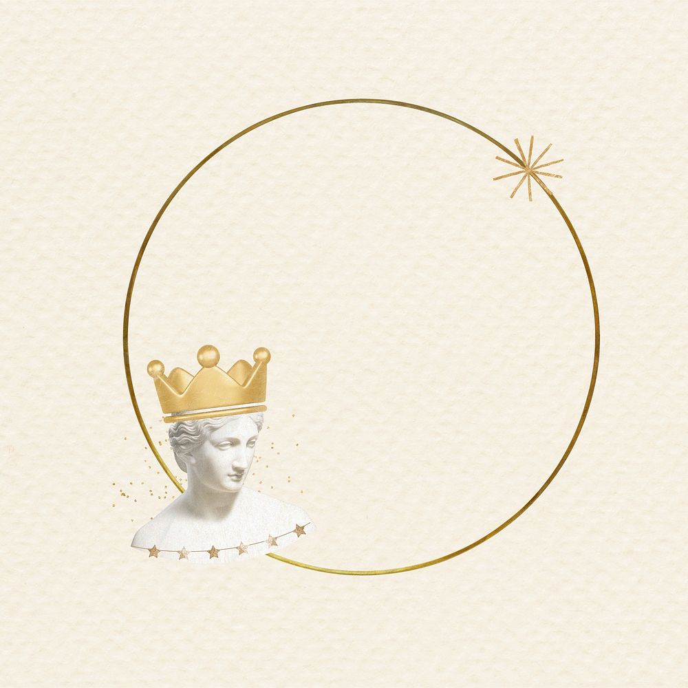 Greek queen statue frame background