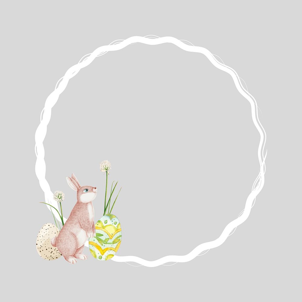 Easter bunny circle frame, creative remix