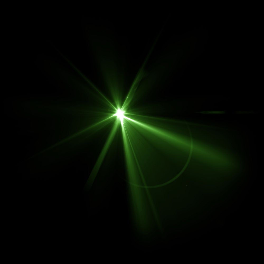Green sunburst lens flare effect 