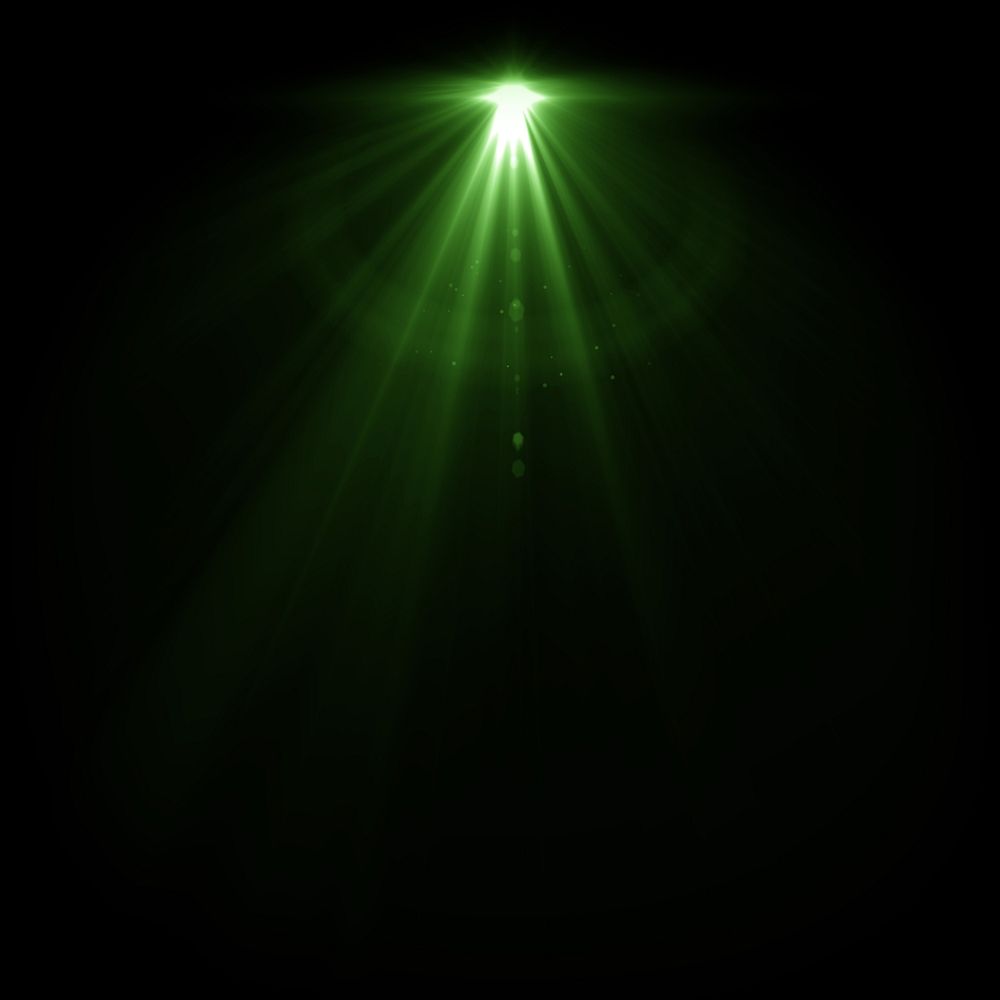Green rays lens flare effect 