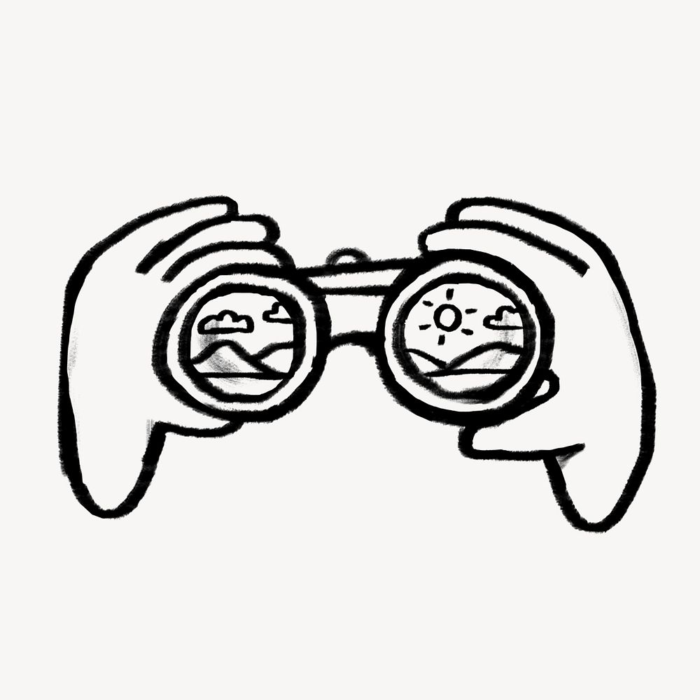 Binoculars doodle illustration design