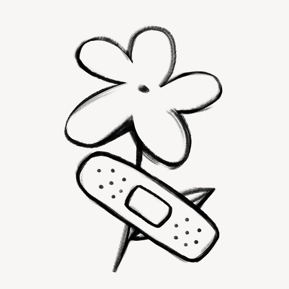 Flower bandage doodle illustration design