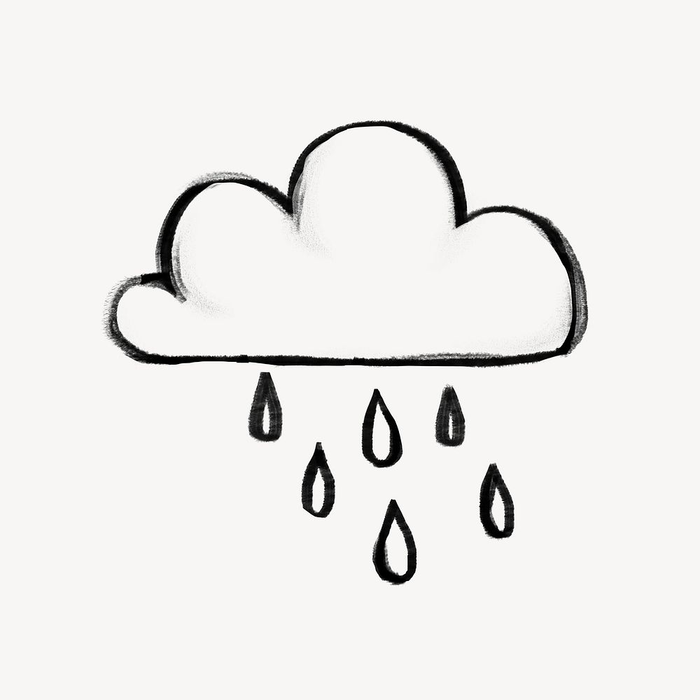 Rain cloud doodle illustration design
