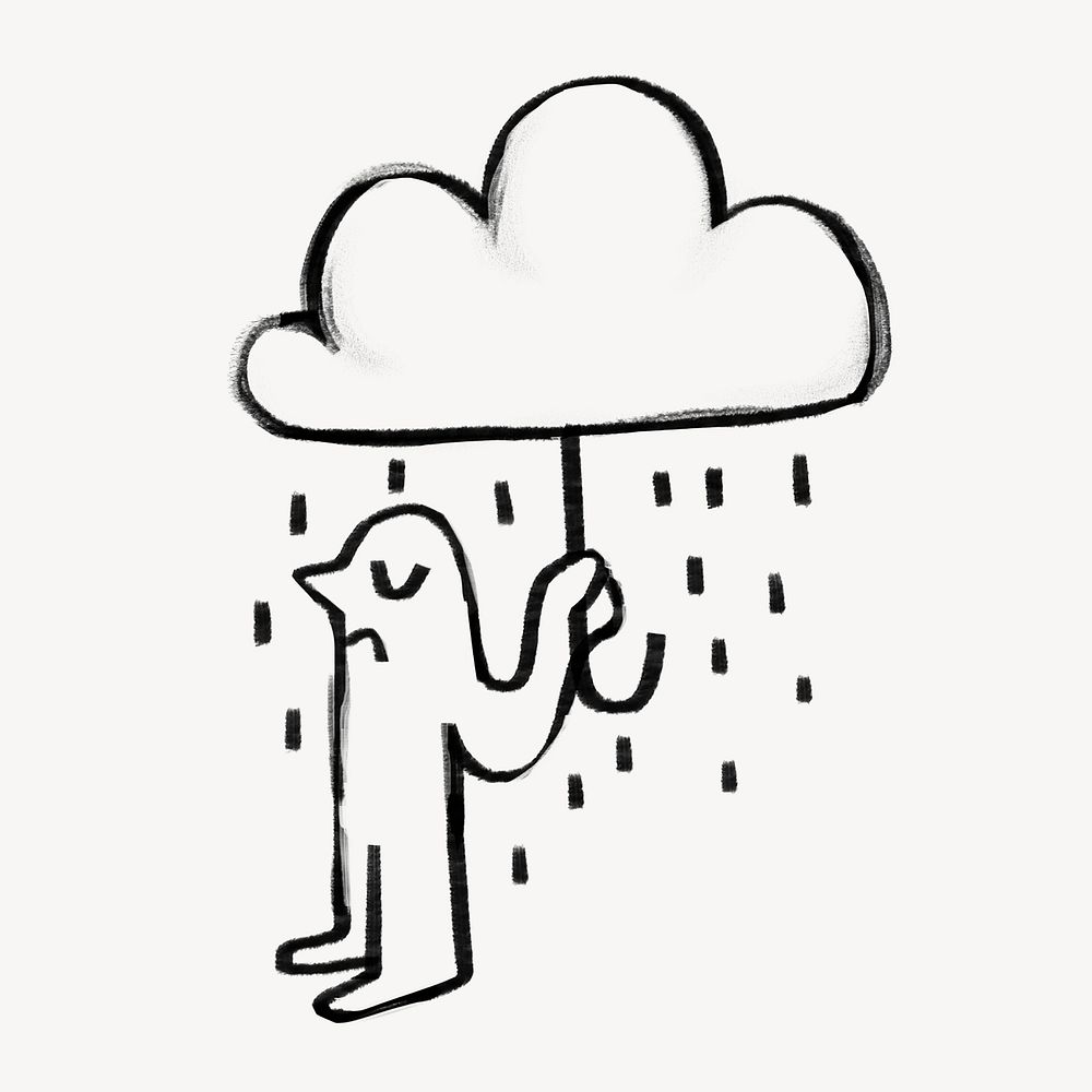 Uncertainty rainy day doodle illustration design
