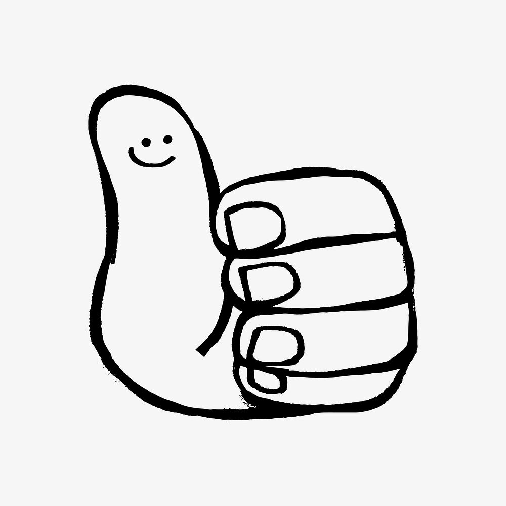 Thumbs up doodle illustration vector