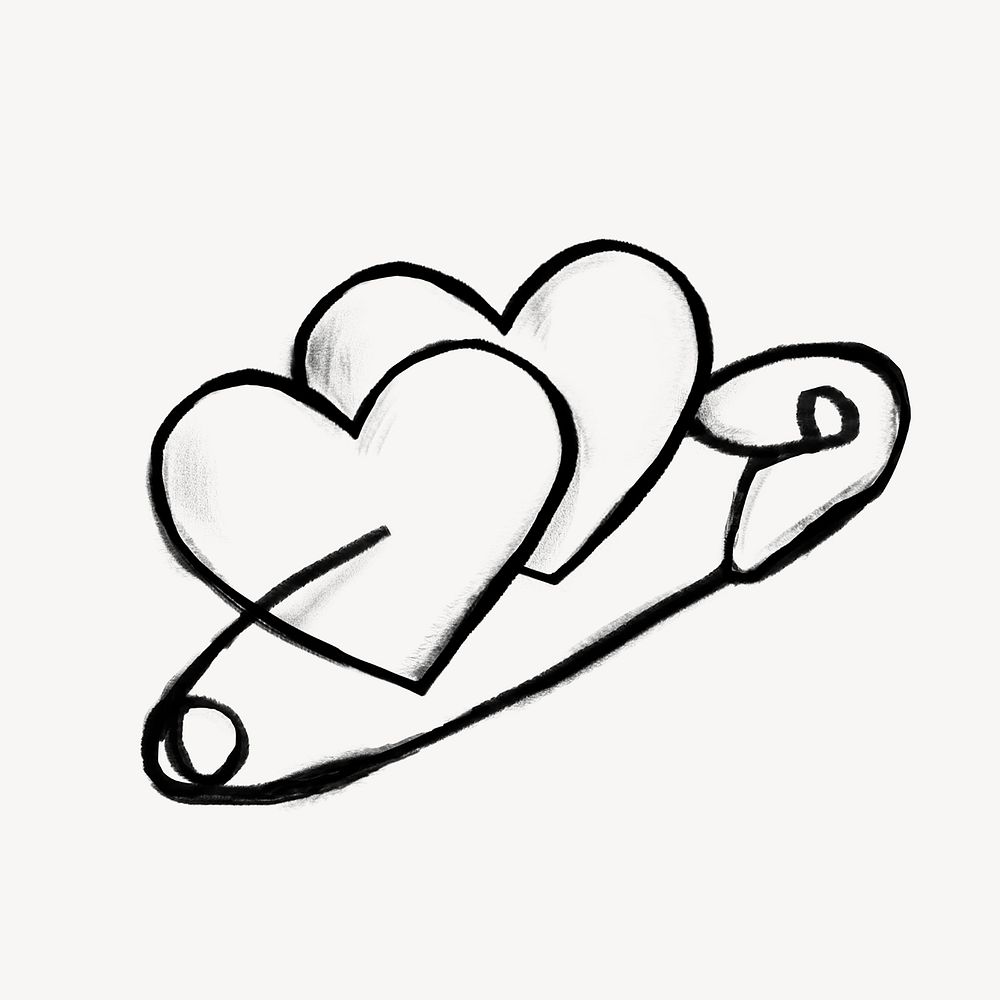 Hearts pin doodle illustration design