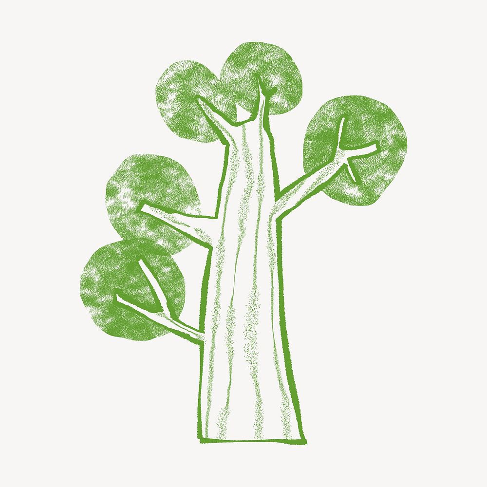 Big green tree doodle illustration design