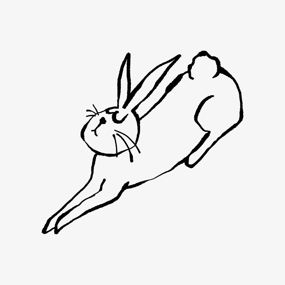 Hare doodle illustration vector