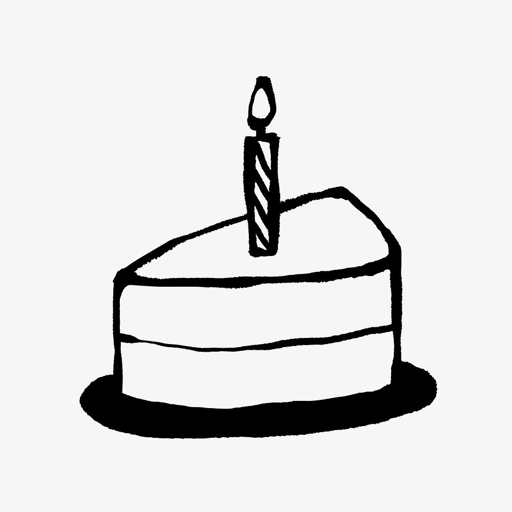 Birthday cake doodle illustration vector | Premium Vector - rawpixel