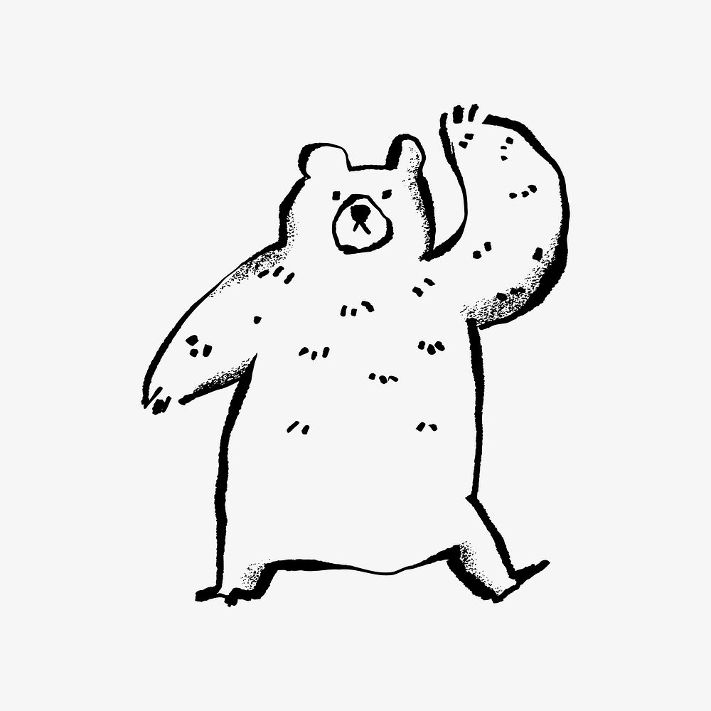 Big bear doodle illustration vector