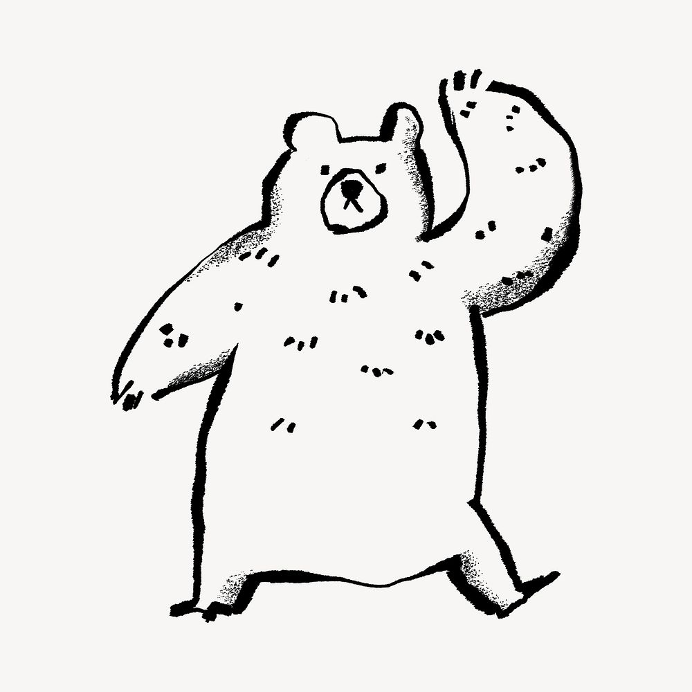 Big bear doodle illustration design