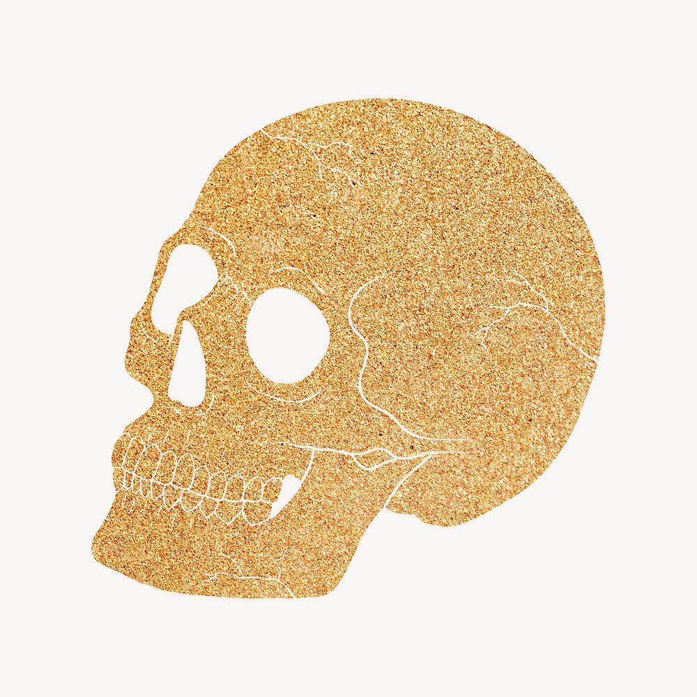 Golden skull, spiritual illustration, design resource