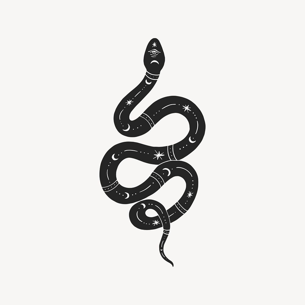 Astral snake, spiritual illustration, design resource