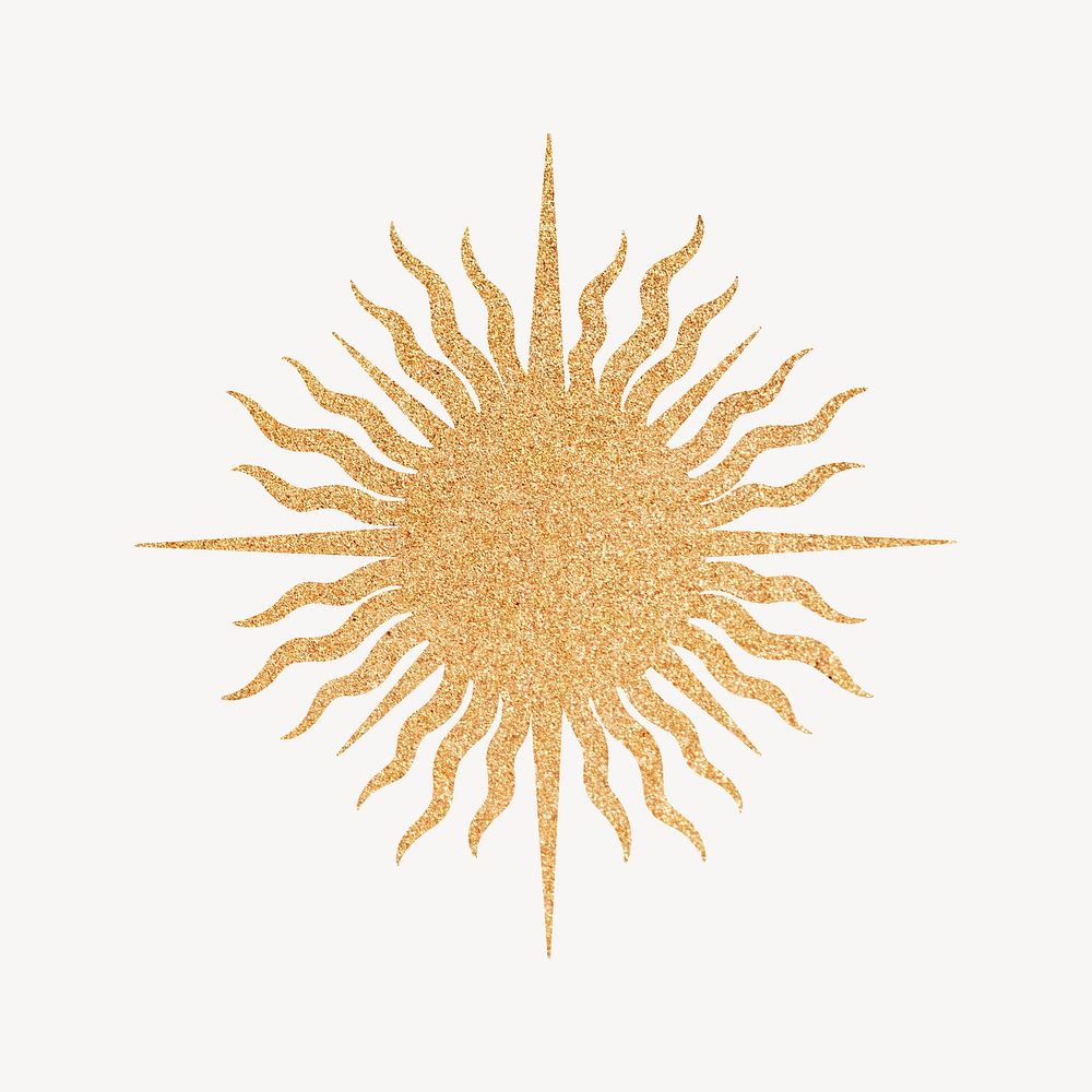 Golden sun, spiritual illustration, design resource