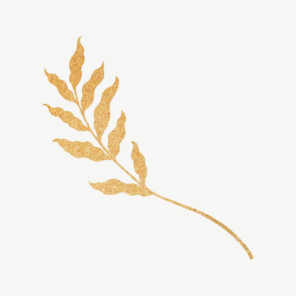 Golden leaves, spiritual illustration psd