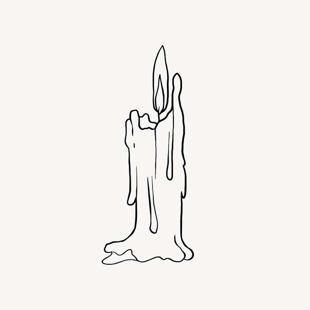 Candle outline, spiritual illustration, design resource