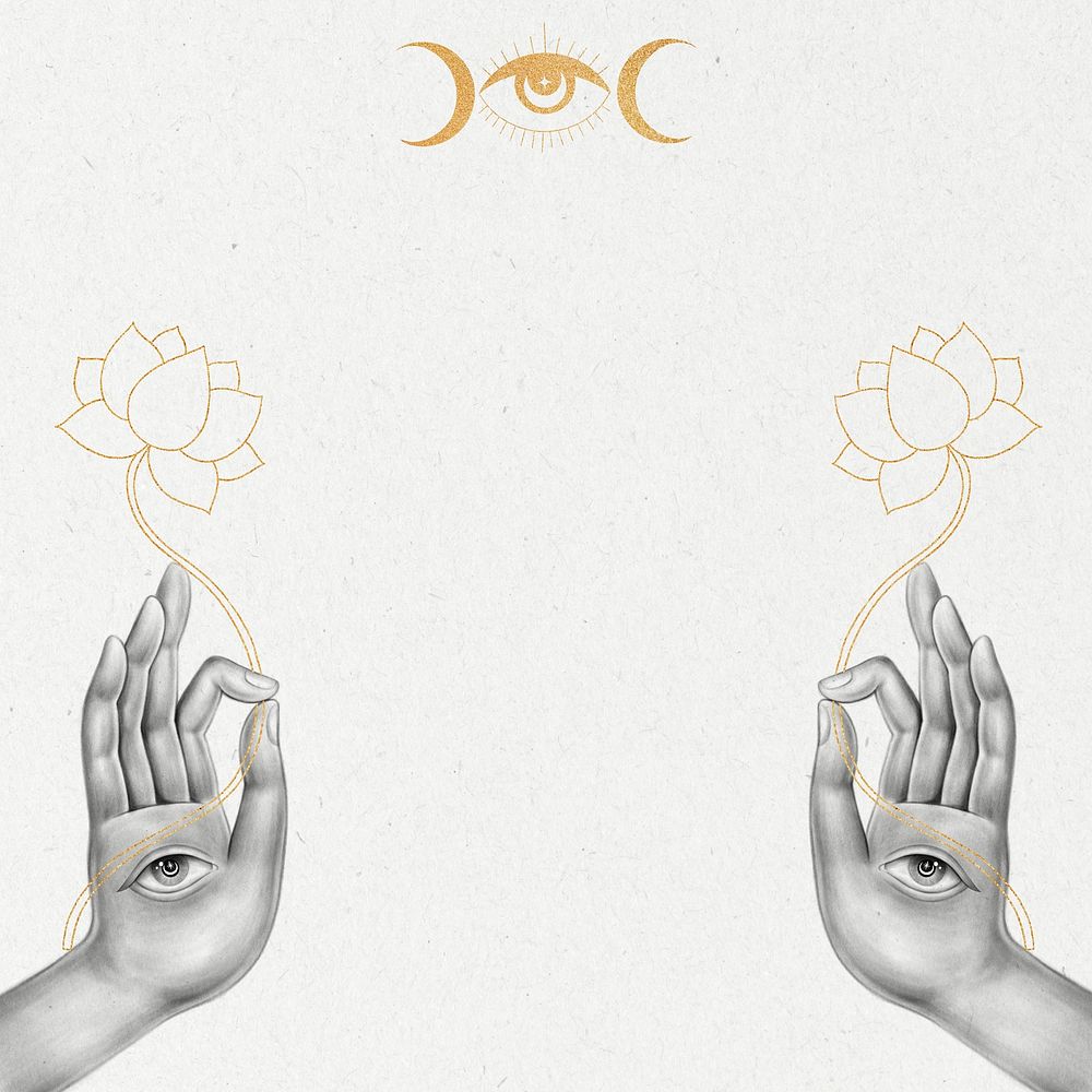 Hamsa hands aesthetic frame background