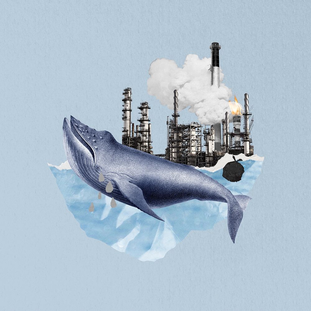 Ocean industrial waste pollution collage | Free Photo Illustration ...