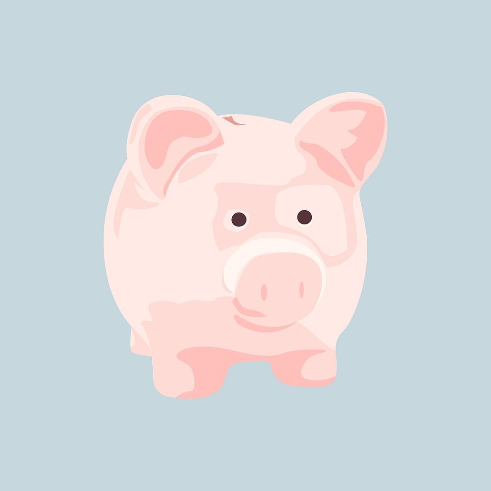 Piggy bank, aesthetic illustration vector Free Vector rawpixel