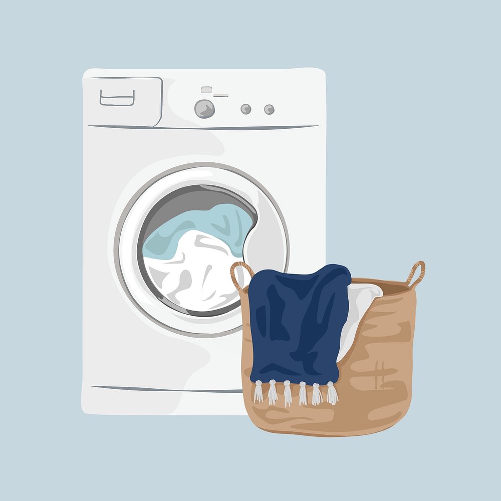 Laundry day, aesthetic illustration, design resource