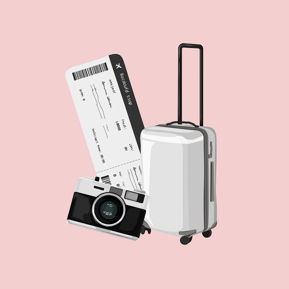 Travel essentials, aesthetic illustration, design resource