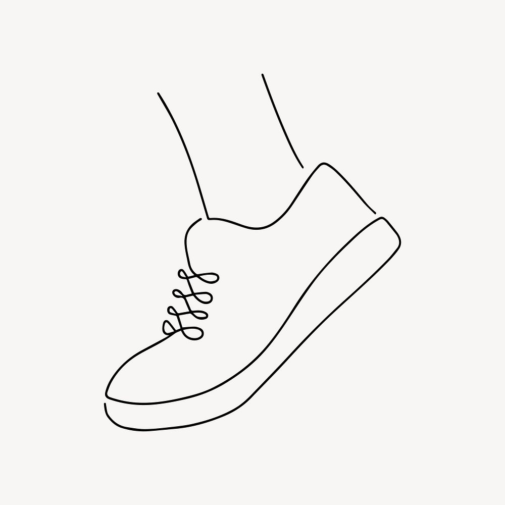 Sneaker, minimal line art illustration