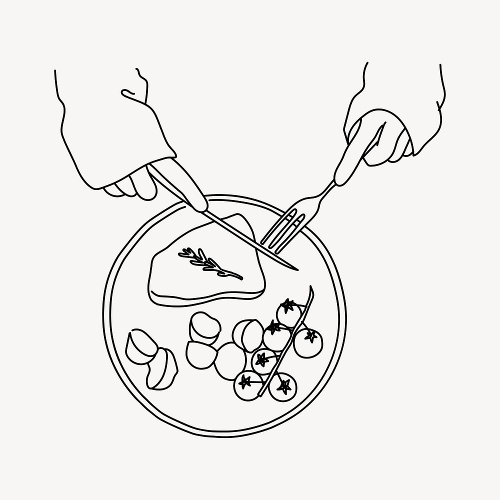 Meal time doodle illustration vector