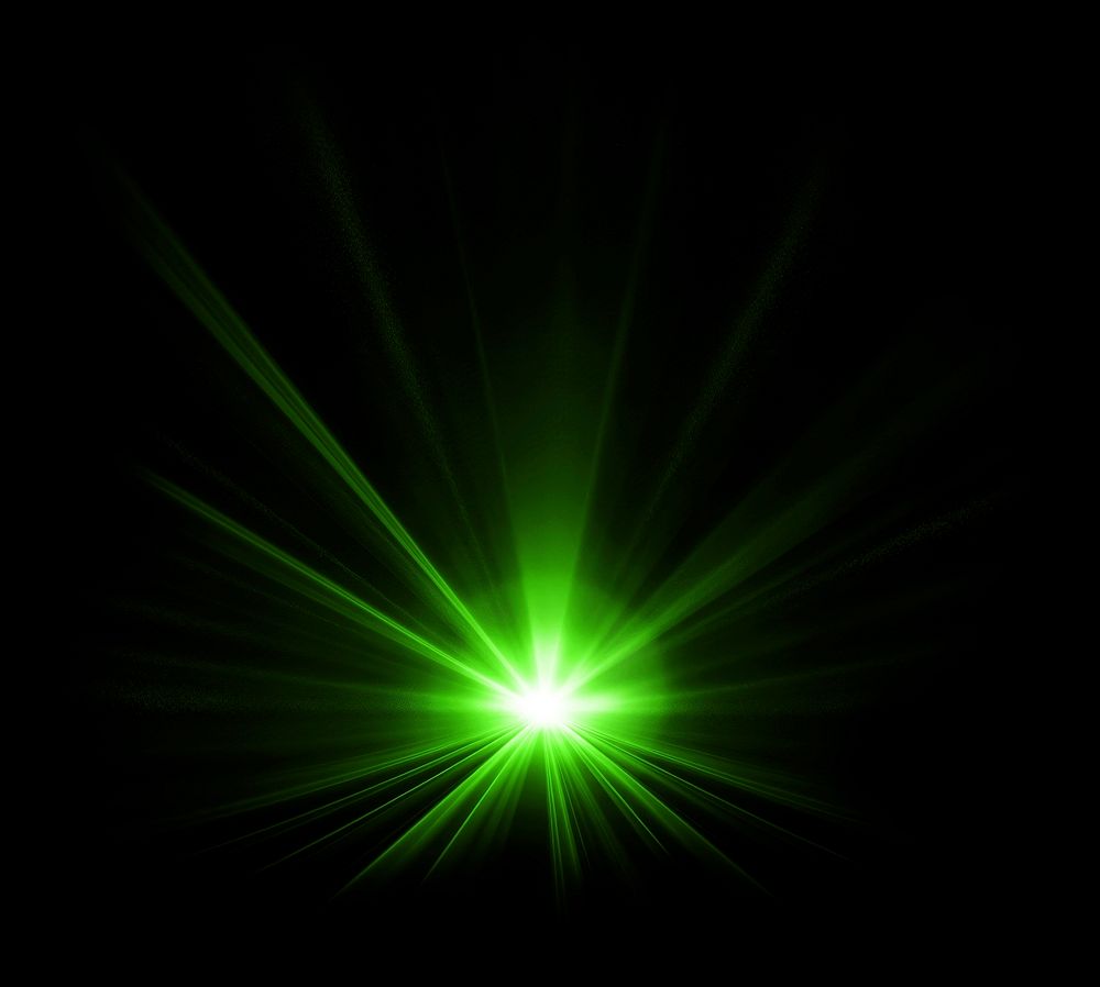 Green sunburst lens flare effect psd