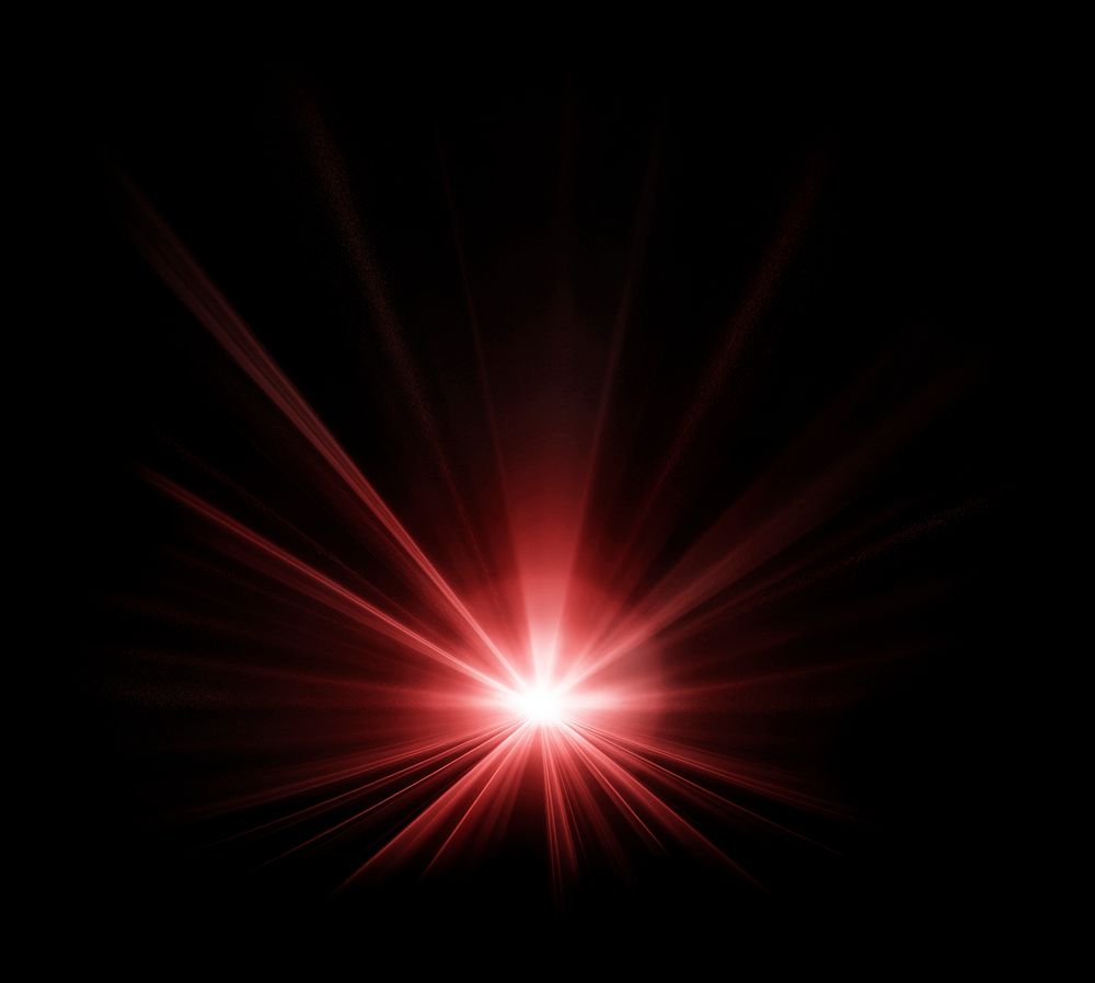 Red sunburst lens flare effect psd