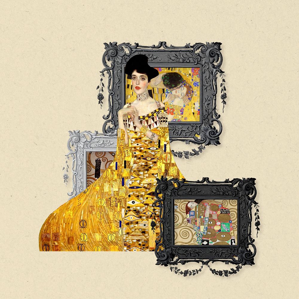 Adele Bloch-Bauer portrait, vintage woman painting. Remixed by rawpixel.