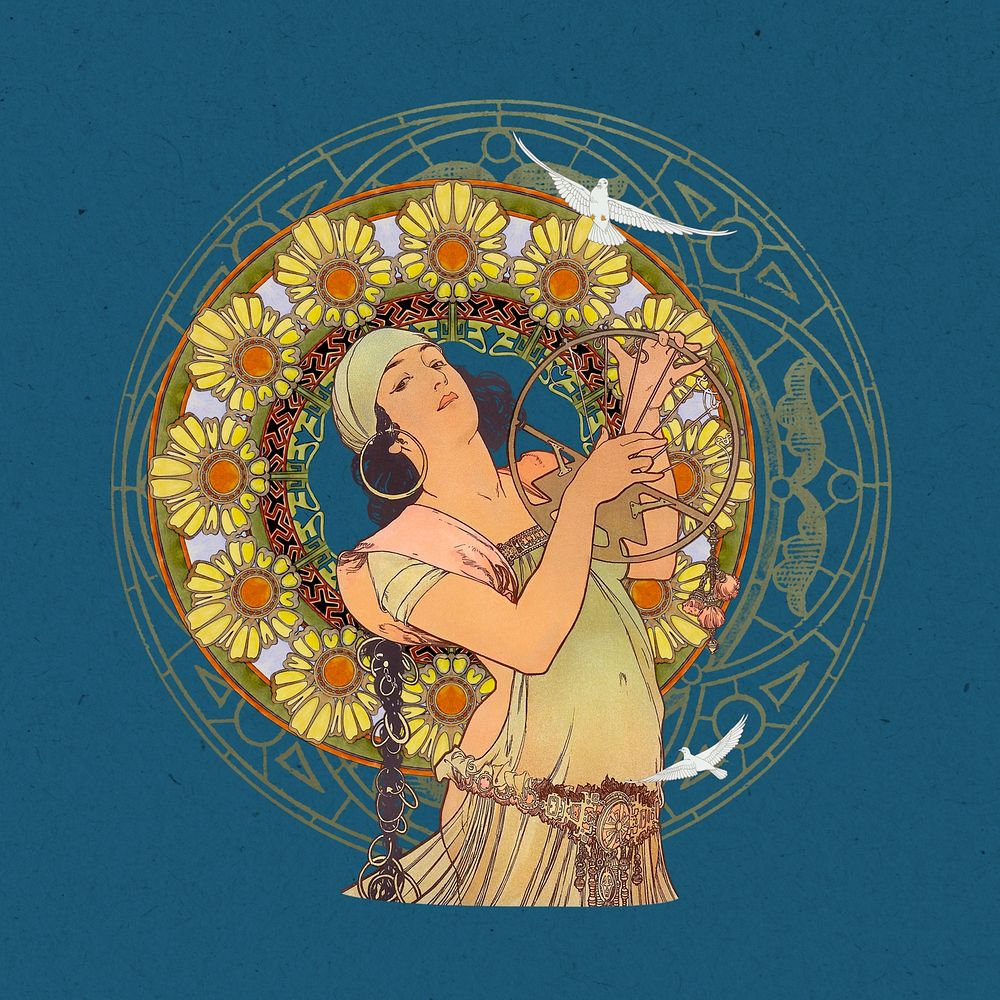 Alphonse Mucha's Salom&eacute;, vintage art nouveau illustration. Remixed by rawpixel.