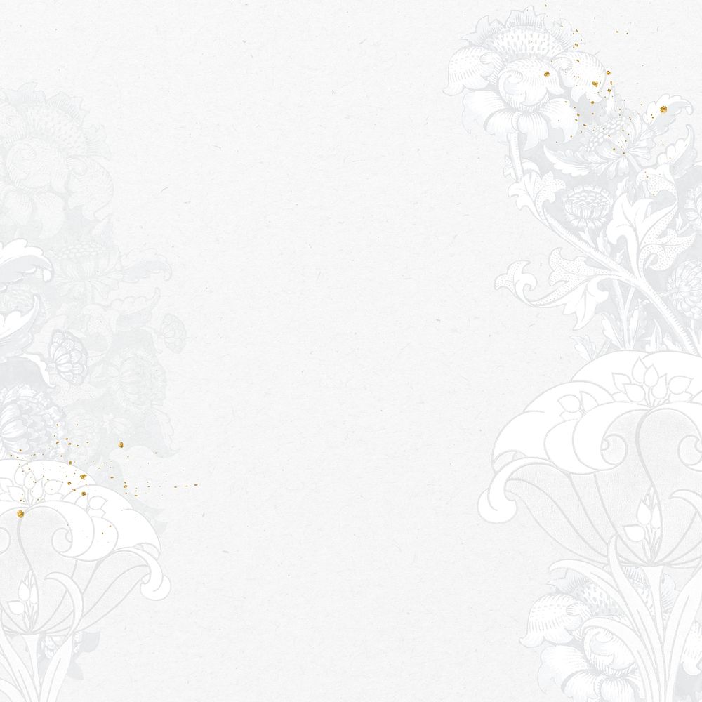 Art nouveau flower background, white  vintage ornament illustration. Remixed by rawpixel.