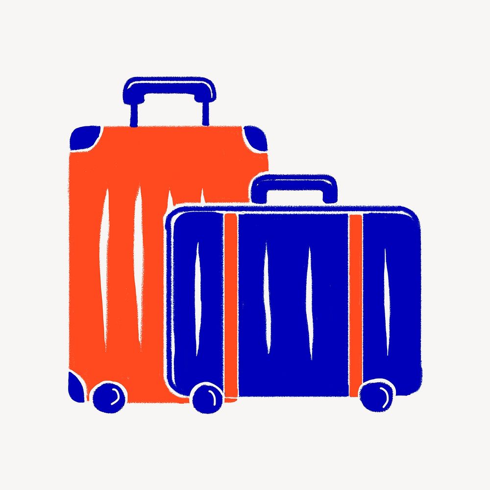 Luggage retro travel illustration